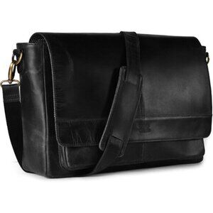 ⚡Leather Village Men & Women Black Vintage Leather Messenger Handmade Bag